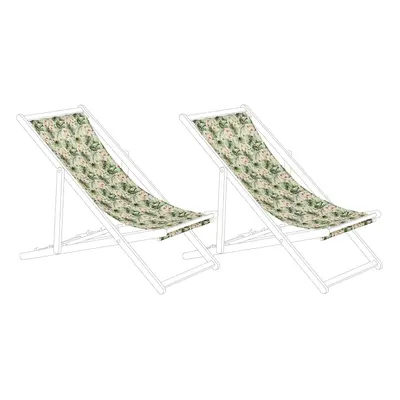 Set of Sun Lounger Replacement Fabrics Floral Pattern ANZIO / AVELLINO