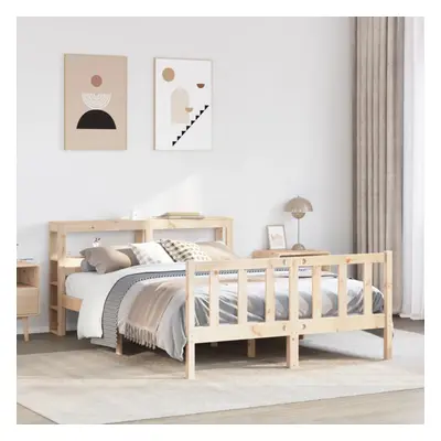 vidaXL Bed Frame without Mattress 150x200 cm King Size Solid Wood Pine