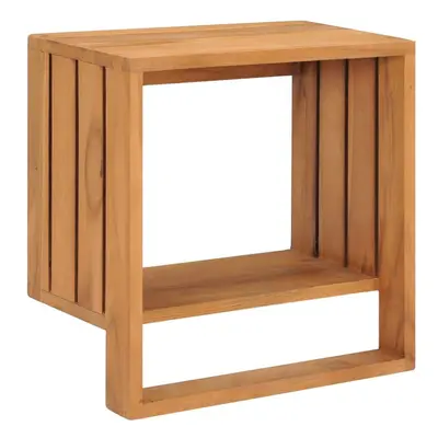 vidaXL Solid Teak Wood Wall-mounted Towel Rack Hanging Shelf Towel Holder