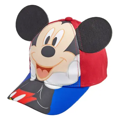 Disney Toddler Boys Mickey Mouse Cotton Baseball Cap Hat - Blue and Re