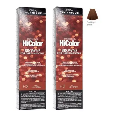 (H2 - (2pks)) H2 Cool Light Brown L'Oreal Excellence HiColor Browns for Dark Hair Only