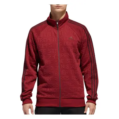 adidas Mens Athletics Badge of Sport Stripe Cotton Fleece Pullover Noble Maroon Large