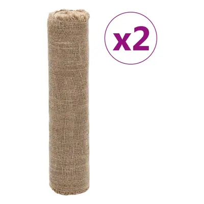 (0.5 x m (2 pcs)) vidaXL Jute Roll Burlap Ribbon Natural Hessian Ribbon Roll 100% Jute gsm