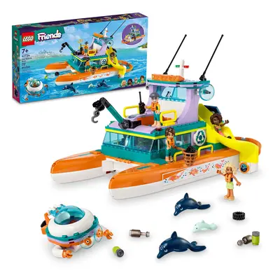 LEGO Friends Sea Rescue Boat Building Toy Set for Boys & Girls A