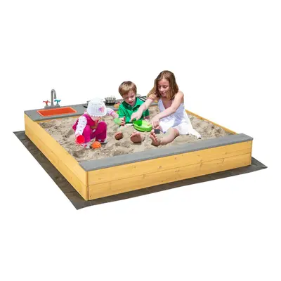 Backyard Kids Sandbox Outdoor Wooden Sandpit Creative Cooking Area