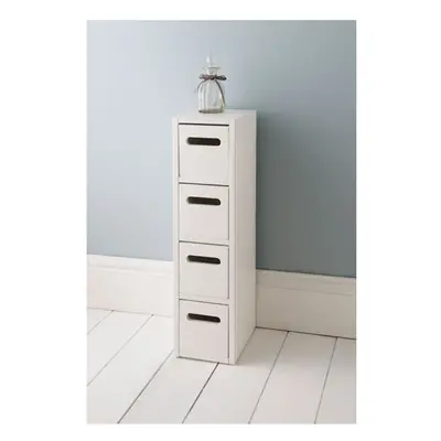 White Drawer Free Standing Bathroom/Bedroom Wooden Cabinet Storage Unit-G-0105