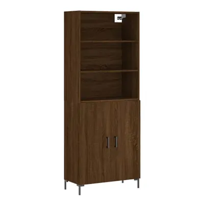 (brown oak, doors) vidaXL Highboard Sideboard Storage Cabinet Side Cabinet White Engineered Wood