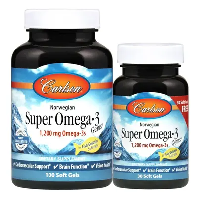 (100 + softgels) Norwegian Super Omega-3 Gems, 1200mg - + softgels