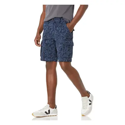 Amazon Essentials Mens classic-Fit cargo Short (Available in Big & Tall) Indigo Palm Leaf Print