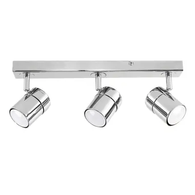 Modern Way Polished Chrome Straight Bar Ceiling Spotlight - with x 5W Warm White GU10 LED Bulbs