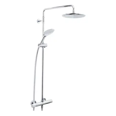 Bristan Carre Thermostatic Mixer Shower Round Exposed Fixed Twin Heads Chrome