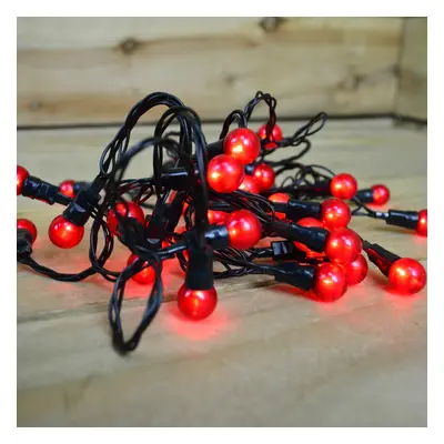 10m LED Premier Multi Action Outdoor Pearl Christmas Lights Red