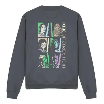 (XXL, Charcoal) Star Wars: The Acolyte Unisex Adult High Republic Jedi Pastel Sweatshirt