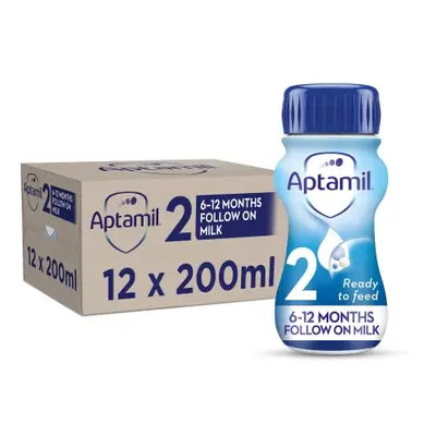 Aptamil Follow On Baby Milk Ready to Use Liquid Formula, Months, 200ml (Pack of 12)