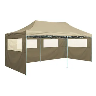 vidaXL Professional Folding Party Tent with Sidewalls 3x6m Cream Steel Camp