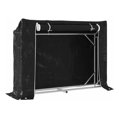 (151 x 40.5 x 110.5 cm) vidaxL Firewood Rack with Rain Cover 100.5x100.5x110.5 cm Galvanised Ste