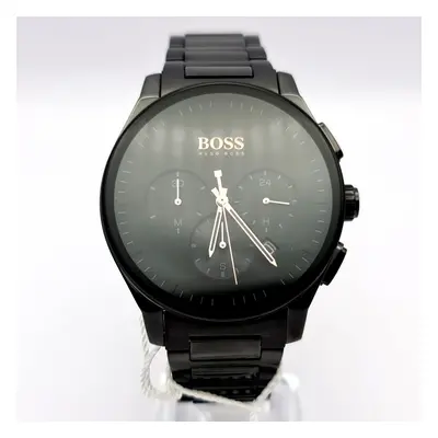 NEW HUGO BOSS GRAND PRIX STAINLESS STEEL ALL BLACK MENS WATCH