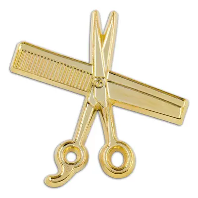 MD Barber Shear & Comb Lapel Pin Gold