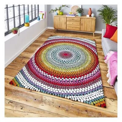 (160x220cm) Mosaic Rugs in Multi 3D Effect Soft Polypropylene Mats