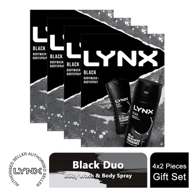 (Buy 4) Lynx Black Body Wash & Body Spray Gift Set for Him