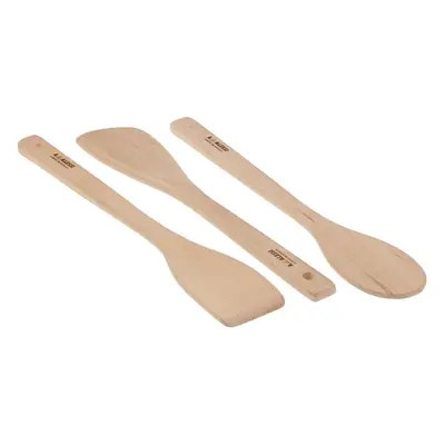 A di Alessi Pots&Pans Kitchen Spoons, Beech Wood, Set of 3, (AJM27SET),Silver