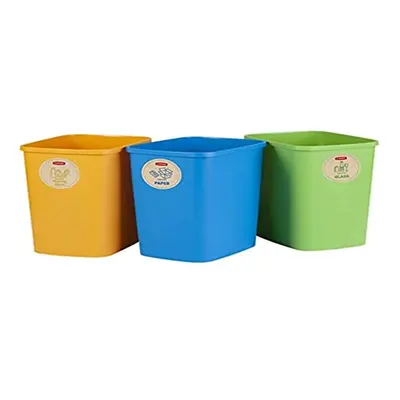 Eco Friendly Set of Waste Separation System Waste Separation Paper Glass and Plastic Recycling B