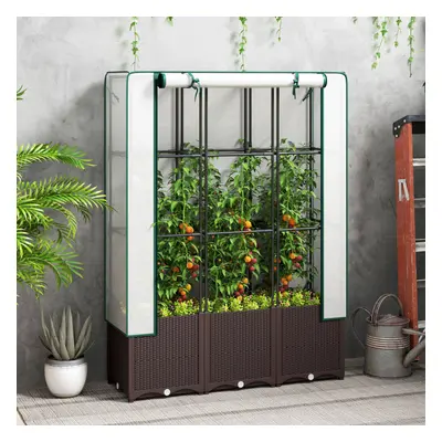 Outsunny Plastic Vegetable Planter with Trellis, x x cm