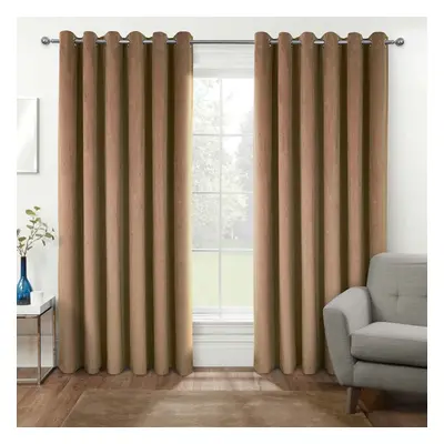 (Beige, x cm (66" x 90")) Thermal 100% Blackout Velvet Curtains