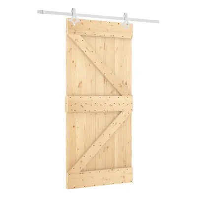 vidaXL Sliding Door Barn Door with Hardware Set Interior Door Solid Wood Pine