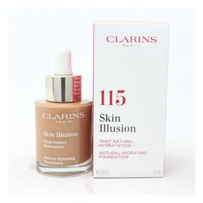 (115 Cognac) Clarins Skin Illusion Foundation 1oz/30ml New With Box