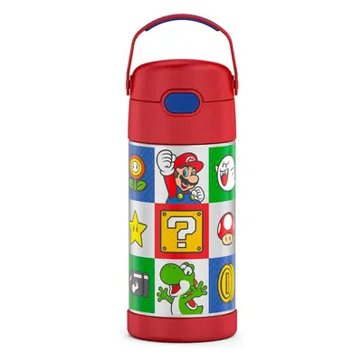 THERMOS FUNTAINER Water Bottle with Straw Ounce Super Mario Brothers Kids Stainless Steel Vacuum