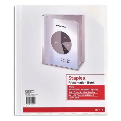 Staples Presentation Binder Sleeve Capacity White