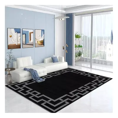 (120 x cm (4 ft x ft in)_Small Area Rug, Nico Black) Extra Large Rugs Living Room Printed Rug Ru