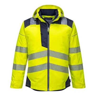 (M, Yellow/Navy) Portwest Mens PW3 Hi-Vis Winter Jacket