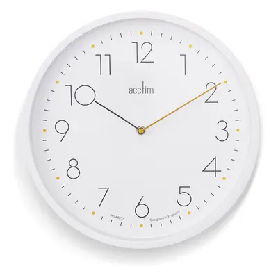 Acctim Taby Wall Clock Quartz Contemporary Minimalist White 35cm