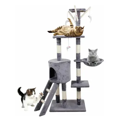 140cm Cat Tree Solid Cute Sisal Rope Plush Cat Climb Tree Cat Tower Cat Scratcher Activity Centr