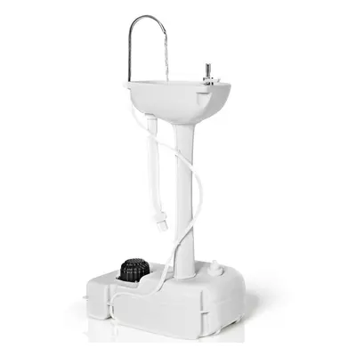 Portable Washing Station Mobile Camping Hand Wash Sink Stand w/Wheels