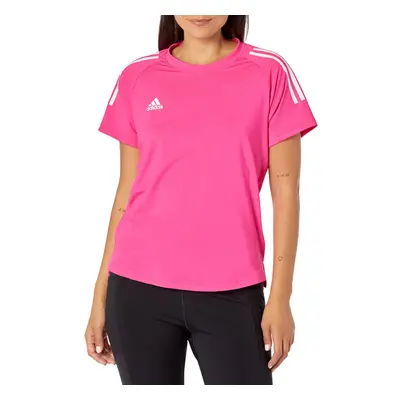 adidas Women's Hi Low Jersey Short Sleeve Team Shock Pink/White X-La