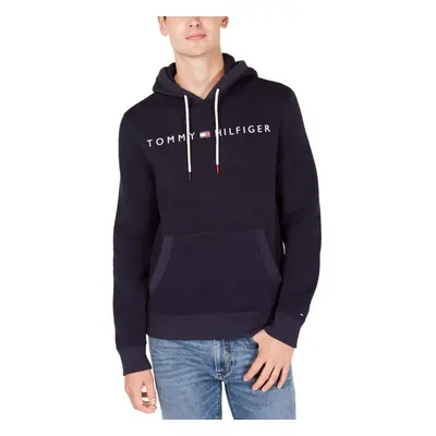 Tommy Hilfiger mens Logo Hooded Sweatshirt Navy Blazer Large US