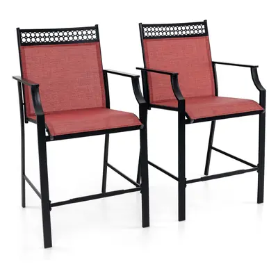 Outdoor Patio Chair Set of Home Patio Counter Height Chairs w/Footrest