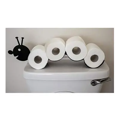 Black Metal Caterpillar Wall Mounted Free Standing Toilet Roll Holder