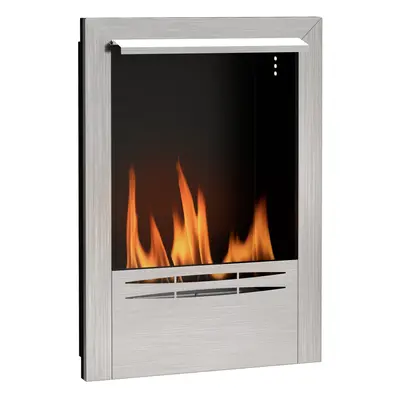 HOMCOM Stainless Steel Bioethanol Fire, Indoor Ethanol Fireplace Insert