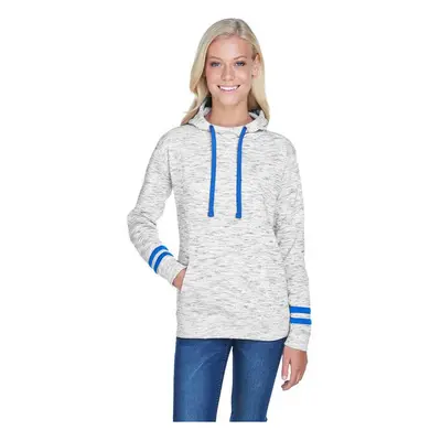 Ladies Melange Scuba Neck Sweatshirt - WHITE BLAcK - S(D0102H76QJ6)