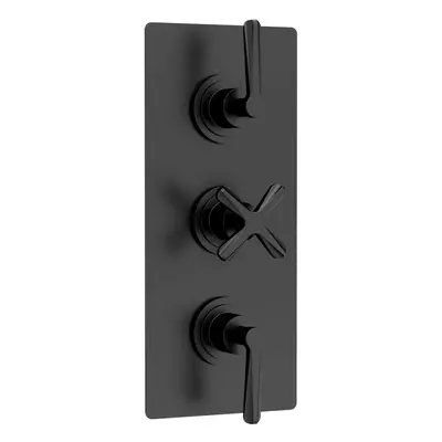 Connect Triple Concealed Crosshead Thermostatic Shower Valve (2 Outlets) - Matt Black - Balterle