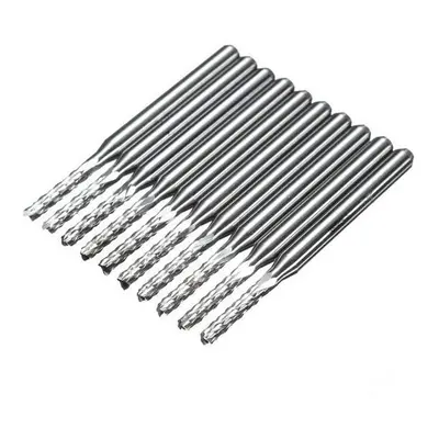 10pcs 3.175x2mm Carbide End Mill Engraving Bits for CNC PCB Machinery Rotary Burrs