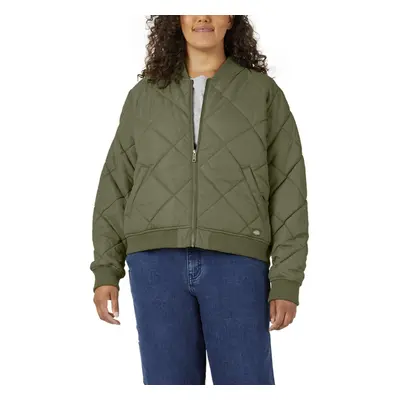 Dickies Women's Size Plus Quilted Bomber Jacket Green Leaf 2PS