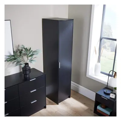 (Black) Phoenix Narrow Door Wardrobe Bedroom Storage Unit