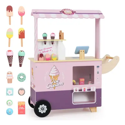 Kids Ice Cream Cart Ice Cream Truck Pretend Play Set-Pink