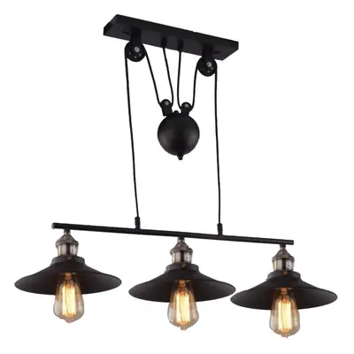 Industrial Vintage Pendant Light Retro Pendant Lamp E27 Black Chandelier Metal Lampshade for Kit