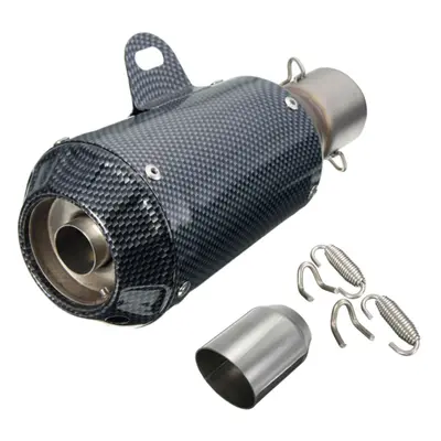 (Carbon Fiber Color) 38-51mm Motorcycle GP Exhaust Muffler Pipe Silencer End Slip-On Stainless S